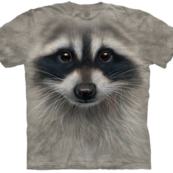Raccoon Face Bandit Masked City Life Coon Gray Animal Mountain T-Shirt S-2X - Picture 1 of 4